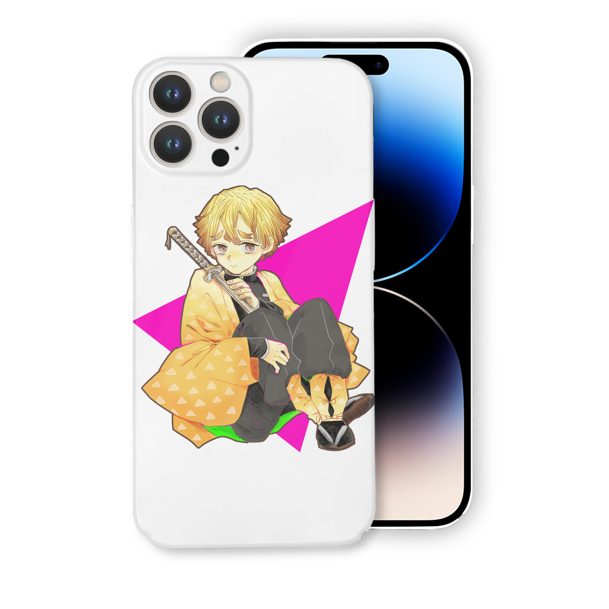 （画像用） 鬼滅の刃（きめつのやいば）我妻 善逸／あがつま ぜんいつ Agatsuma Zenitsu 【iPhone 14シリーズ対応】ハードケース